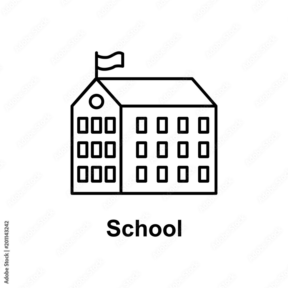 Poster school establishment icon. element of school icon for mobile concept and web apps. thin line icon fo