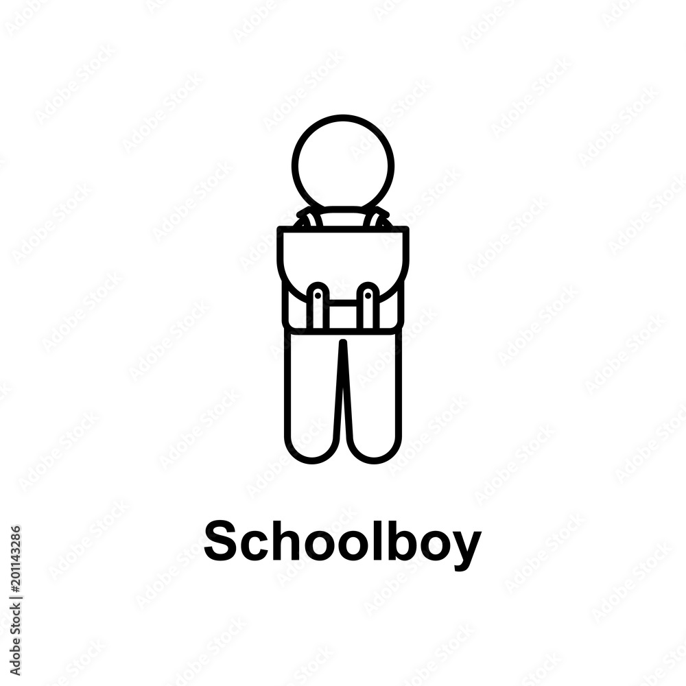Poster schoolboy icon. element of school icon for mobile concept and web apps. thin line icon for website d