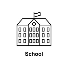 school building icon. Element of school icon for mobile concept and web apps. Thin line icon for website design and development, app development. Premium icon