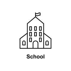 school building icon. Element of school icon for mobile concept and web apps. Thin line icon for website design and development, app development. Premium icon