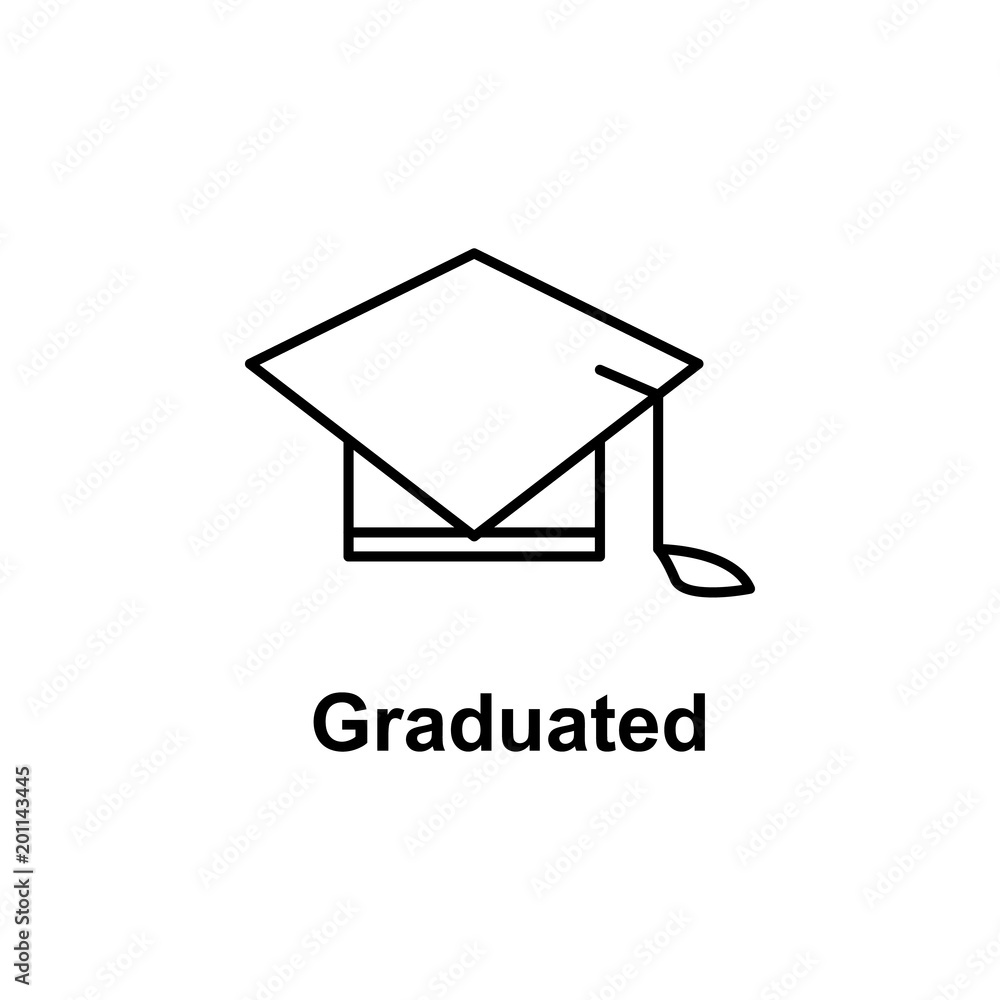 Poster graduate's cap icon. element of school icon for mobile concept and web apps. thin line icon for webs