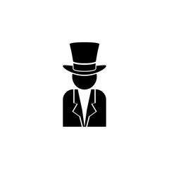 gentleman with hat and tuxedo icon. Element of theater and art illustration. Premium quality graphic design icon. Signs and symbols collection icon for websites, web design