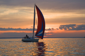 The yacht takes part in competitions in sailing