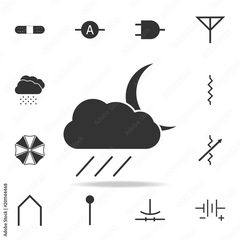 Poster cloud and moon icon. detailed set of web icons. premium quality graphic design. one of the collectio