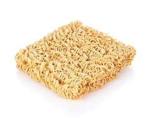Instant noodles on white background