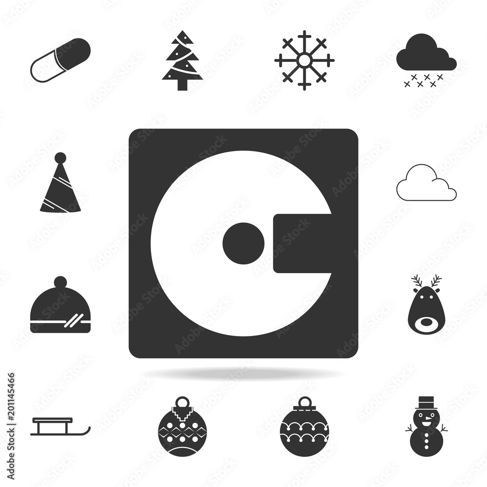 Poster hard drive disk icon. detailed set of web icons. premium quality graphic design. one of the collecti