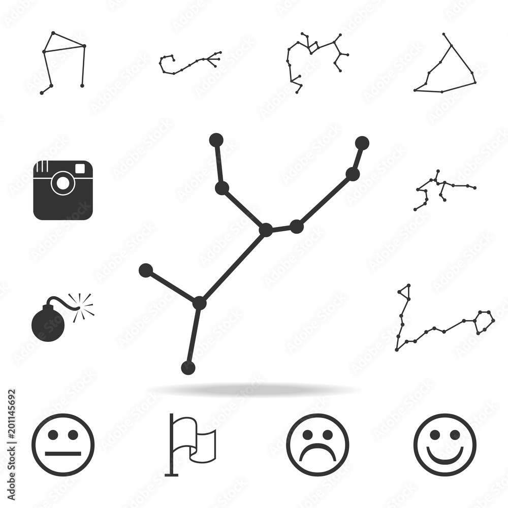 Poster constellation and part of zodiacal system canser virgo icon. detailed set of web icons. premium qual