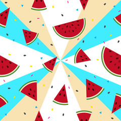 Colorful fresh watermelon fruits seamless summer pattern background vector format