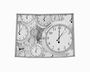 Wyoming WY Clock Time Passing Forward Future 3d Illustration