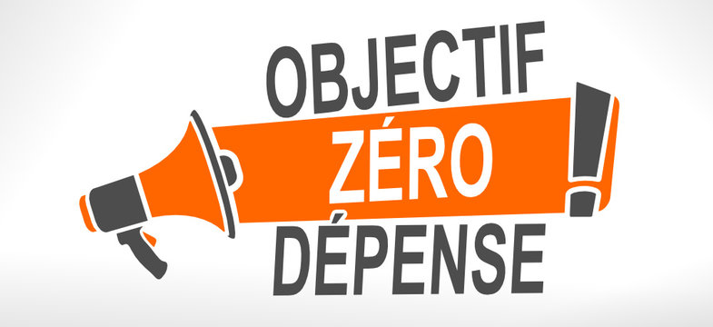 objectif z&eacute;ro d&eacute;pense sur m&eacute;gaphone vecteur