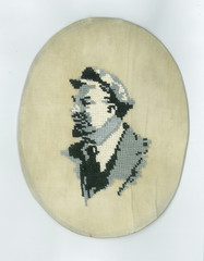 Vladimir Lenin (folk portrait, cross-stitch)