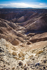 Dried Mud Trail Leads down into the Canyons in the Borrego Badlands in the Anza Borrego Desert State Park