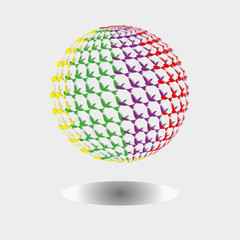 logo leaves/The figure shows a logo curved with a yellow, violet, green, red shade. Logo for enterprise.