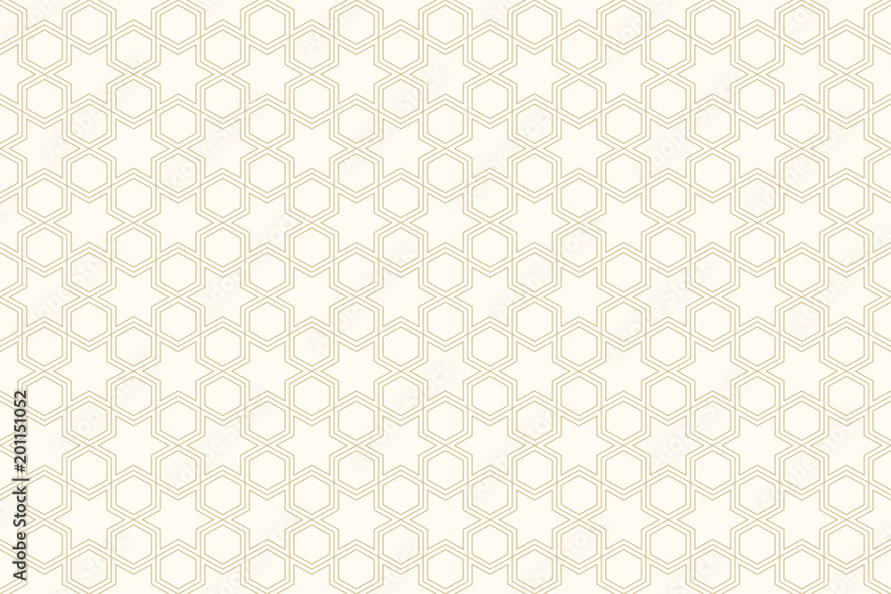 Poster pattern seamless abstract background gold color and line. islamic geometric vector.