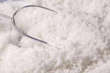 sea salt on wooden background