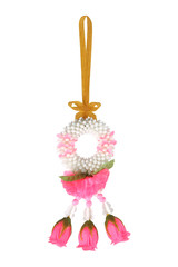 Jasmine artificial garland isolated on white background