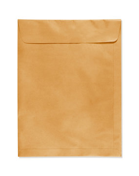 Brown envelope isolated on white background