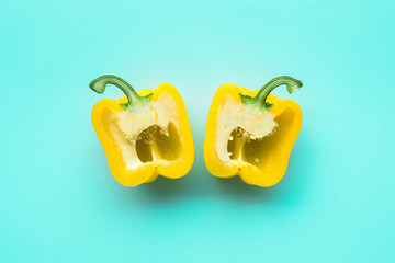 Yellow of bell pepper,chilli slice