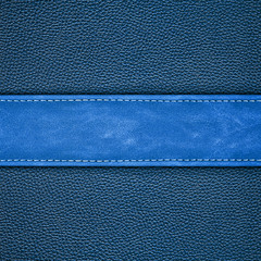 stitched blue leather background