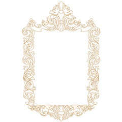 Golden vintage baroque ornament, corner. Retro pattern antique style acanthus. Decorative design element filigree calligraphy vector. - stock vector