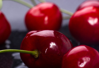 large ripe red sweet cherries