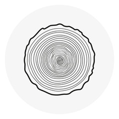 Tree rings wood abstract web icon 