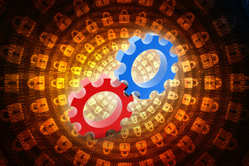 3D rendering illustration.  gears on a white background
