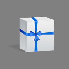 Realistic template, mockup of gift paper packaging, box square shape.