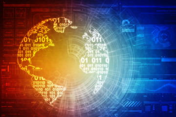 2d rendering abstract world concept
