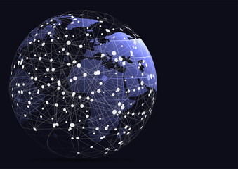 Global network connection. World map point and line composition concept of global business. Vector Illustration