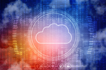 Obraz premium 2d rendering technology Cloud computing 
