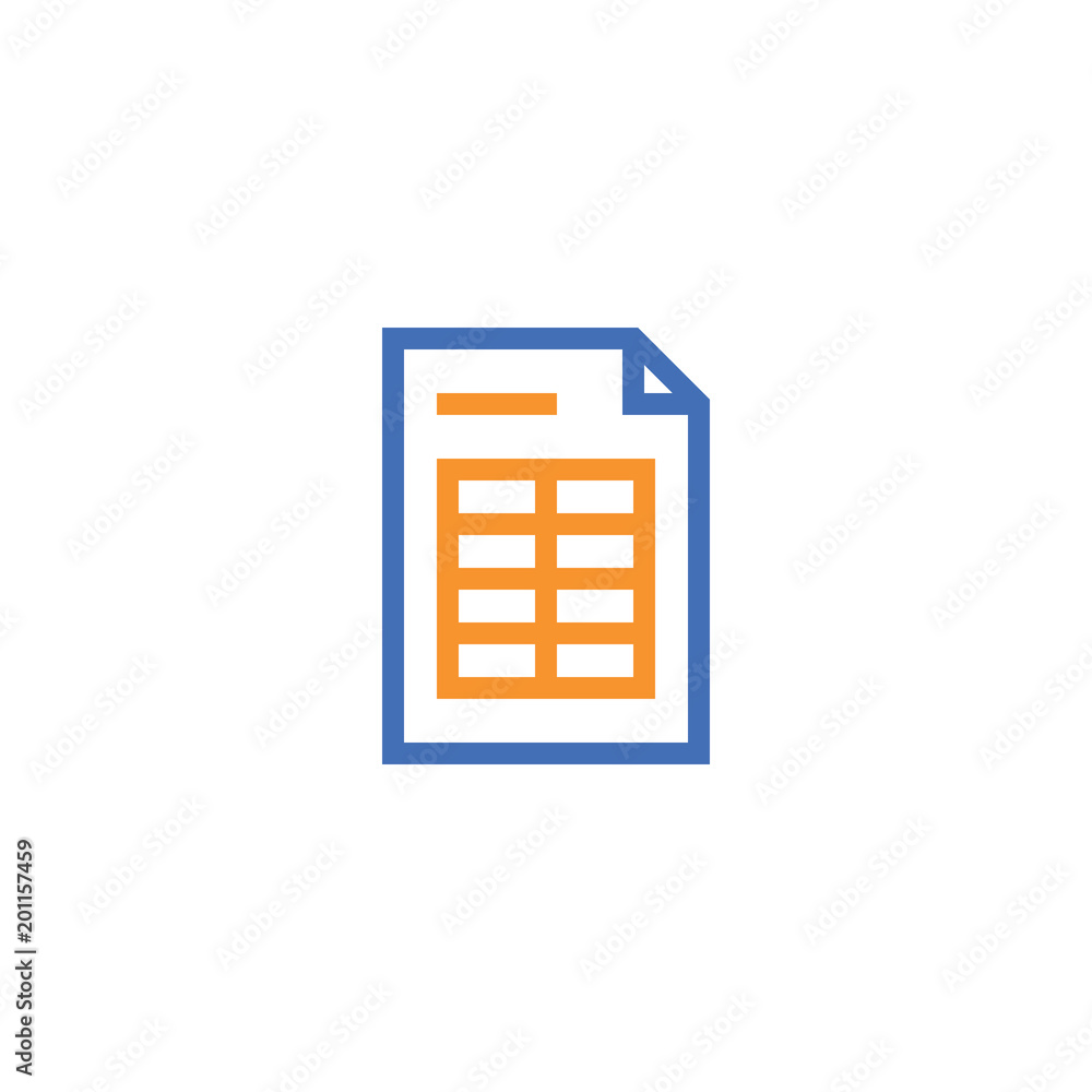 Poster spreadsheet document paper outline icon. isolated note paper icon in thin line style for graphic and
