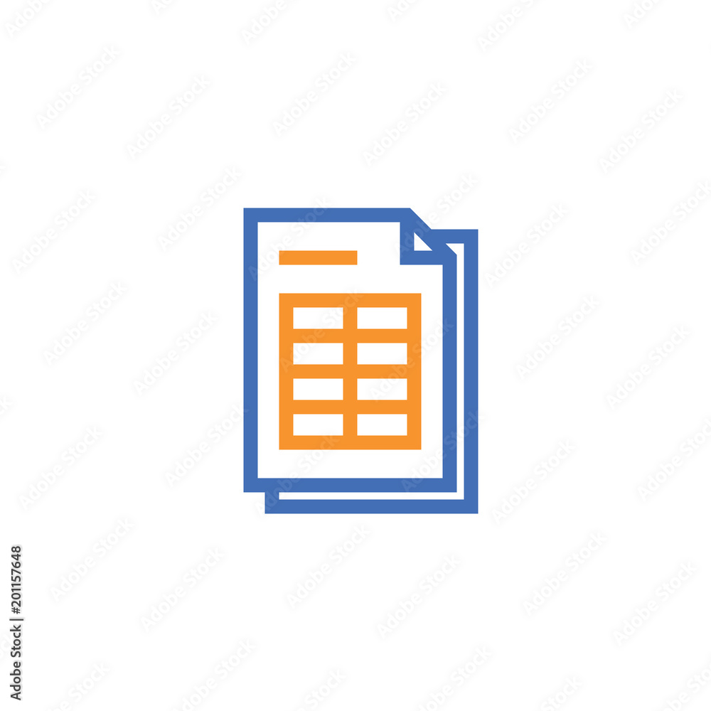 Poster spreadsheet document paper outline icon. isolated note paper icon in thin line style for graphic and