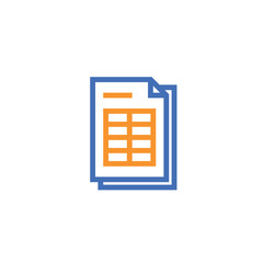 spreadsheet document paper outline icon. isolated note paper icon in thin line style for graphic and web design. Simple flat symbol Pixel Perfect vector Illustration.