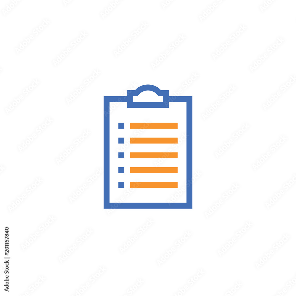 Poster check list outline icon. isolated document paper icon in thin line style for graphic and web design.