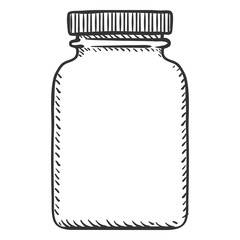 Vector Single Sketch Jar with Lid