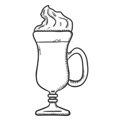 Vector Sketch Illustration - Glass of Irish Cream
