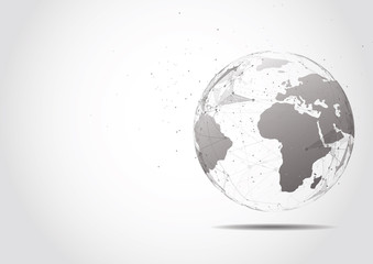Global network connection. World map point and line composition concept of global business. Vector Illustration