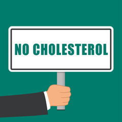 no cholesterol sign flat concept