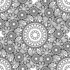 Doodles Floral Seamless Pattern