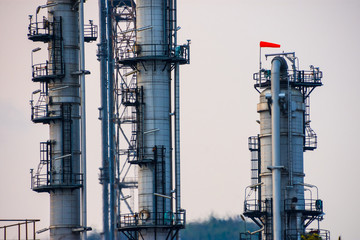 Industrial zone. Plant oil and gas refinery industry.