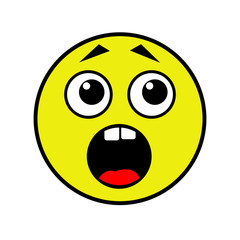 Frightened smiley on a white background