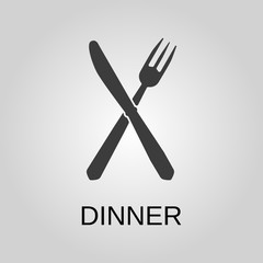 Dinner icon. Dinner symbol. Flat design. Stock - Vector illustration