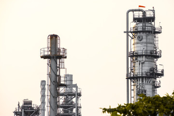 Industrial zone. Plant oil and gas refinery industry.