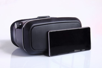 virtual reality glasses and smartphone.