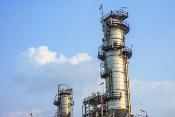 Industrial zone. Plant oil and gas refinery industry.