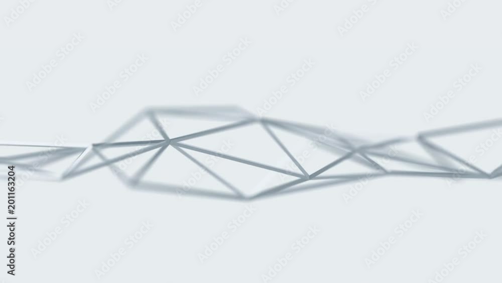 Poster abstract 3d rendering of geometric shape. cgi loop animation with lines. modern background with poly