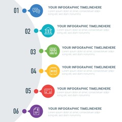 Flat business, money infographic timeline template with 7 options for presentations, advertising, annual reports