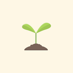 Sprout, plant, tree growing, agriculture concept, flat vector illustration.