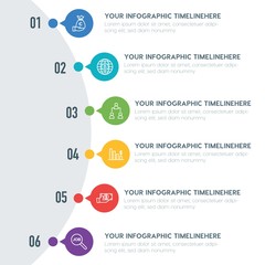 Flat business, money infographic timeline template with 7 options for presentations, advertising, annual reports